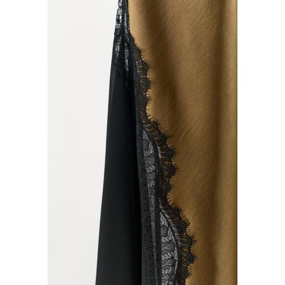 ZARA COMBINATION SATIN LACE DRESS - Picture 6 of 6